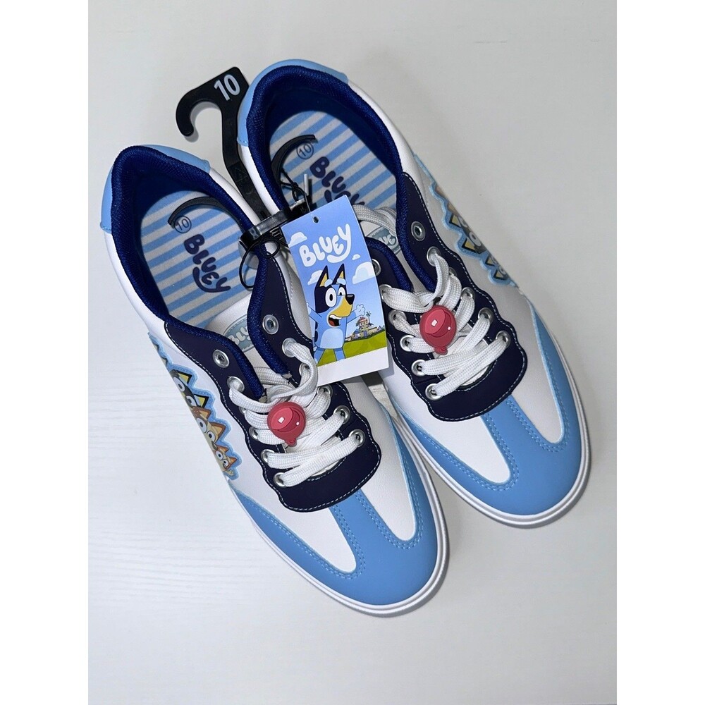Bluey Sneakers White With Teal and Navy Trim Size 10 NWT
